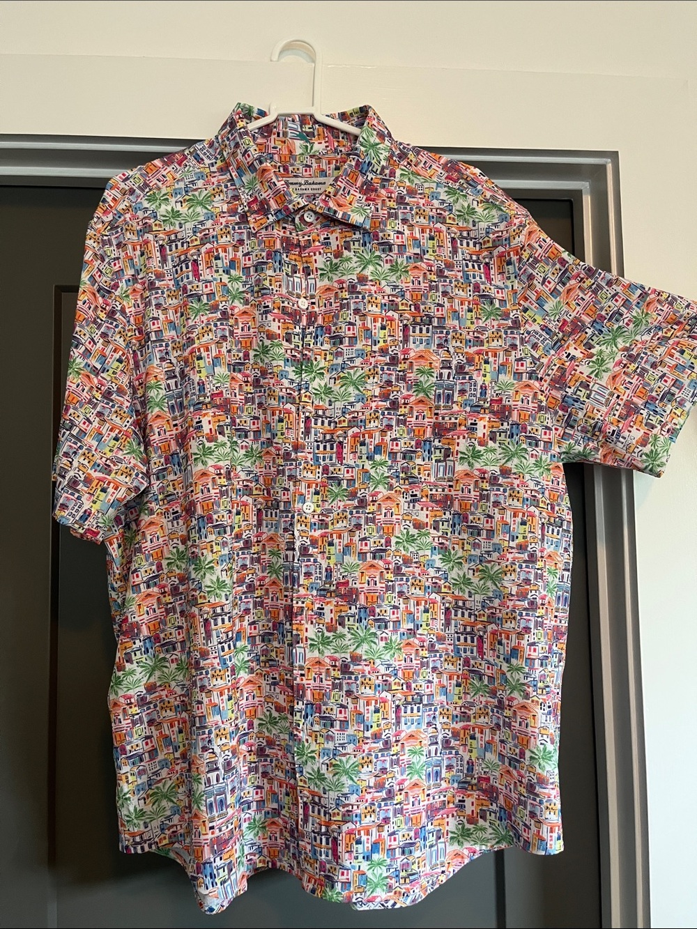 Men's Tommy Bahama Multicolor Short-Sleeve Coastal Patterned Button-Down Shirt